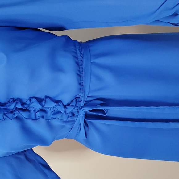 Vintage Dress Royal Blue with Ruffle Neckline by The House Of Nu-Mode - Picture 4 of 9